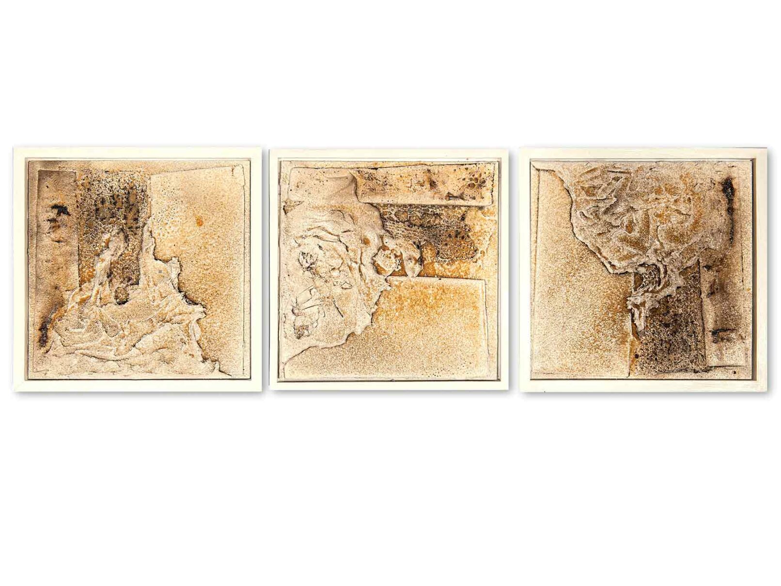 163/164/165, Trilogie Dachpappe, Verputz (Spachtelmasse), Sacktuch 25x25 cm