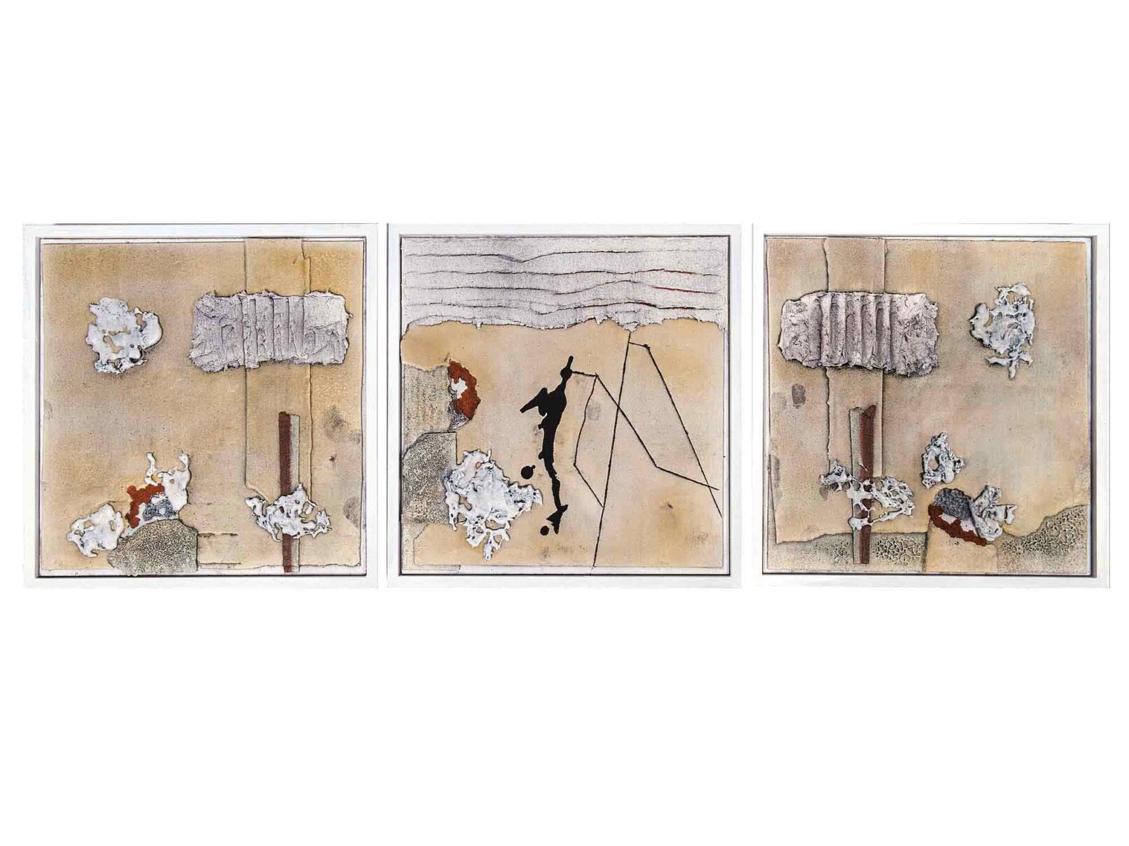 179-180-181, Trilogie Dachpappe, Verputz (Spachtelmassse), Sagex 32x32 cm