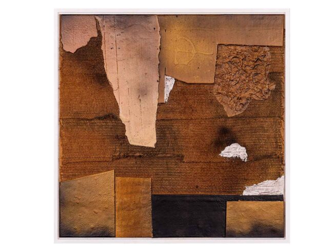 190 Dachpappe, Alufolie, Verputz, Wellkarton 52x52cm