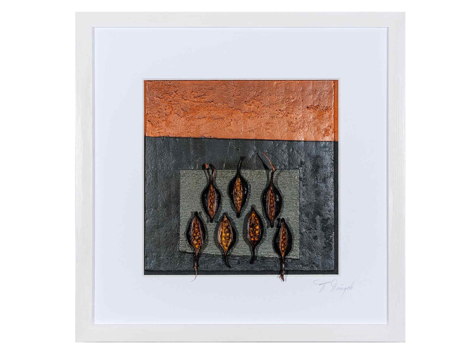 143 Dachpappe, Verputz (Spachtelmasse), Früchte 53x53cm