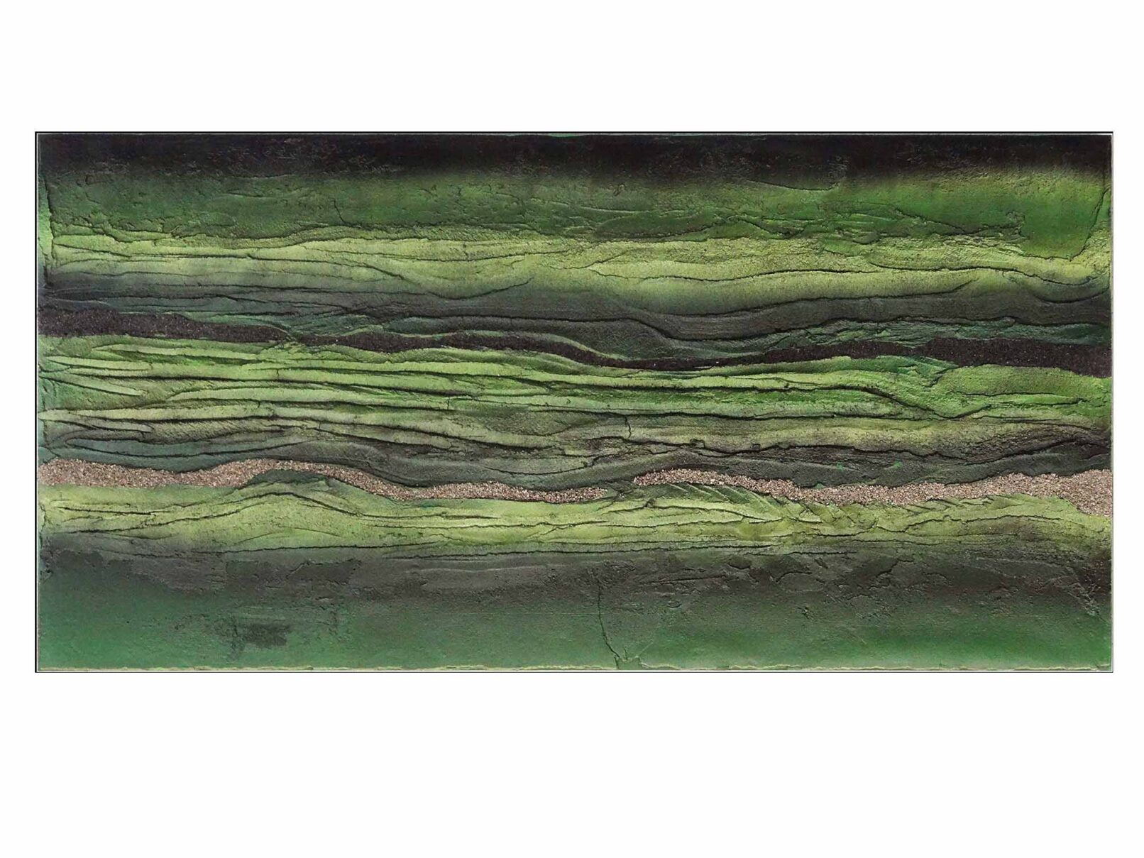 159 Horizonte Verputz/Spachtel, Feiner Sand, Steine 100x50cm