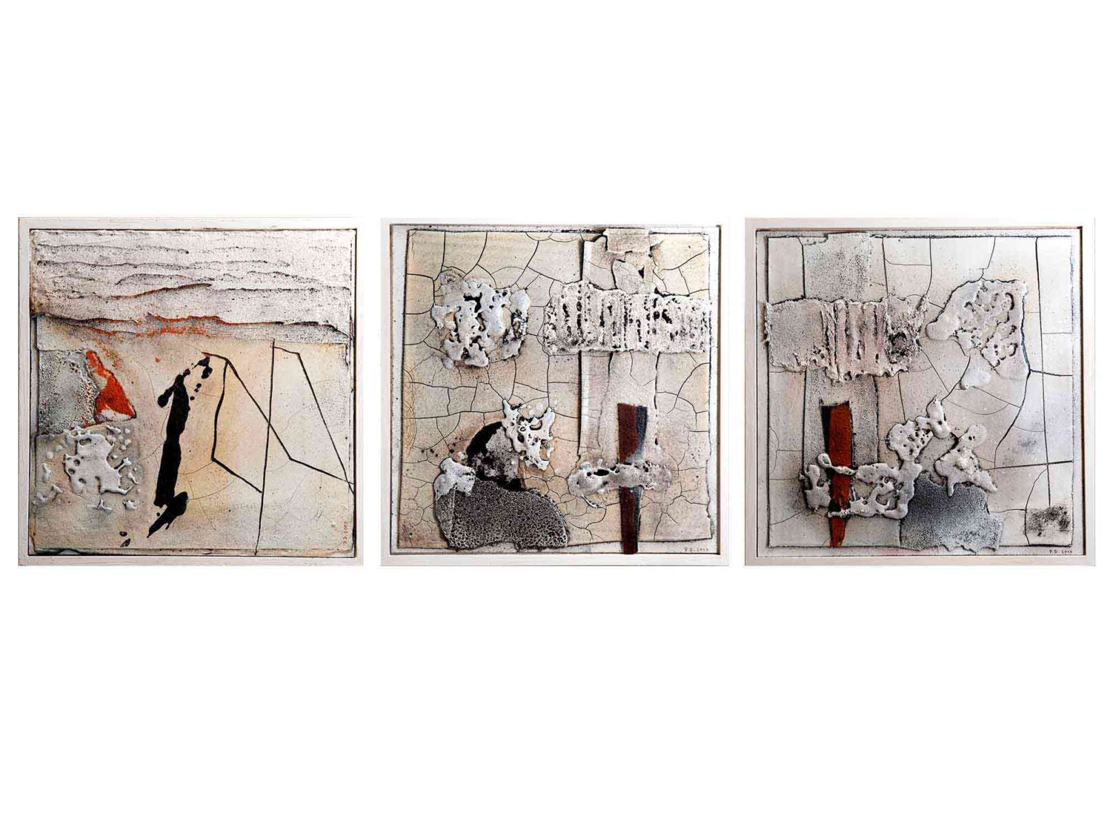 36-37-38 Trilogie Verputz/Spachtel, Dachpappe, Sagex, Sand 32x32cm