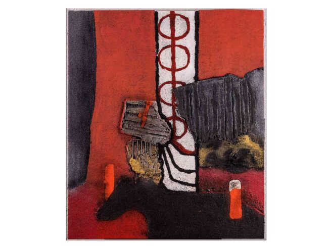 66 Verputz (Spachtel), Dachpappe, Nägel 60x70cm